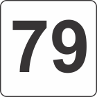 Number Seventy Nine (79) Fluorescent Circle or Square Labels